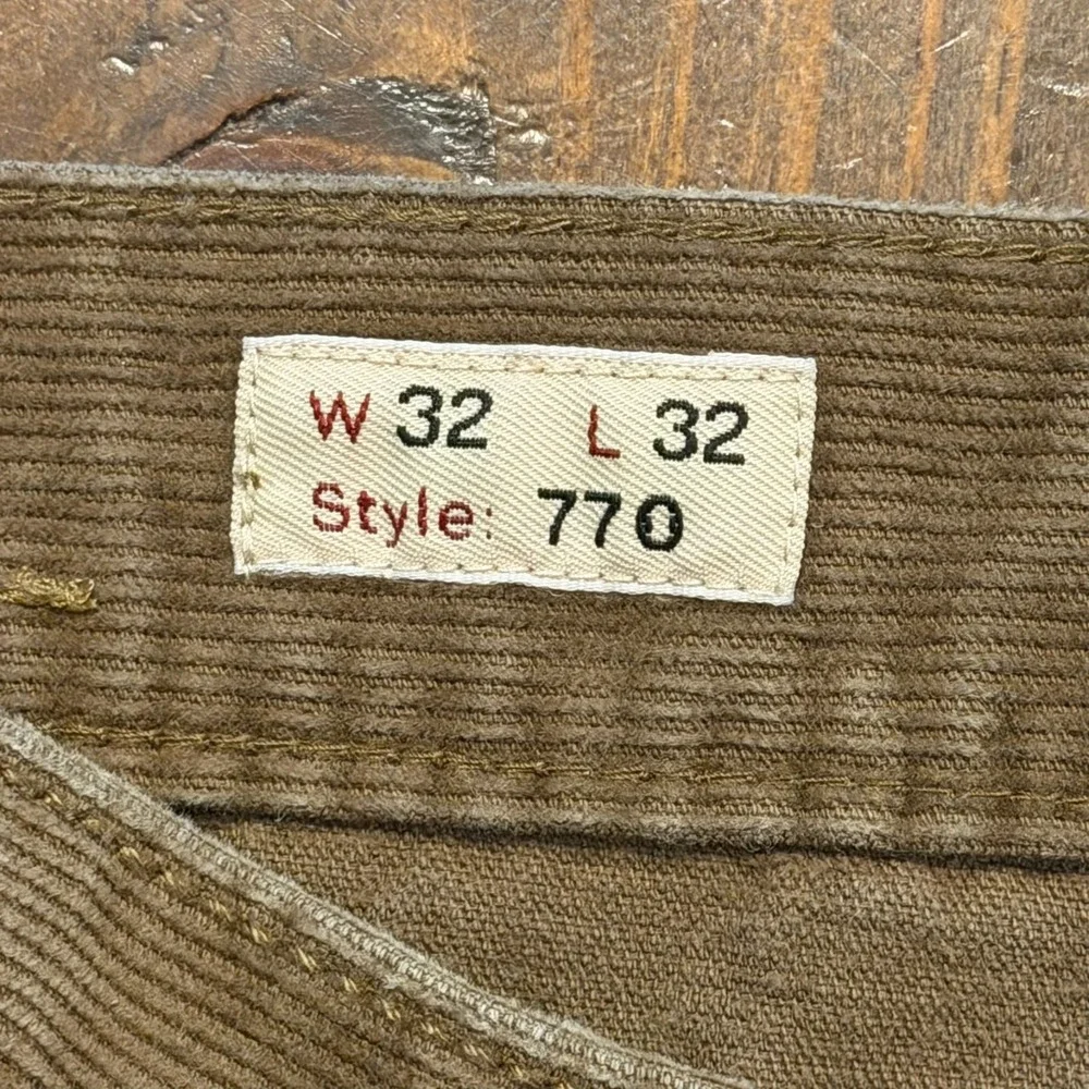 J. Crew 770 Straight Fit Corduroy Pants Men's 32x32 Brown Fine Wale 5-Pocket